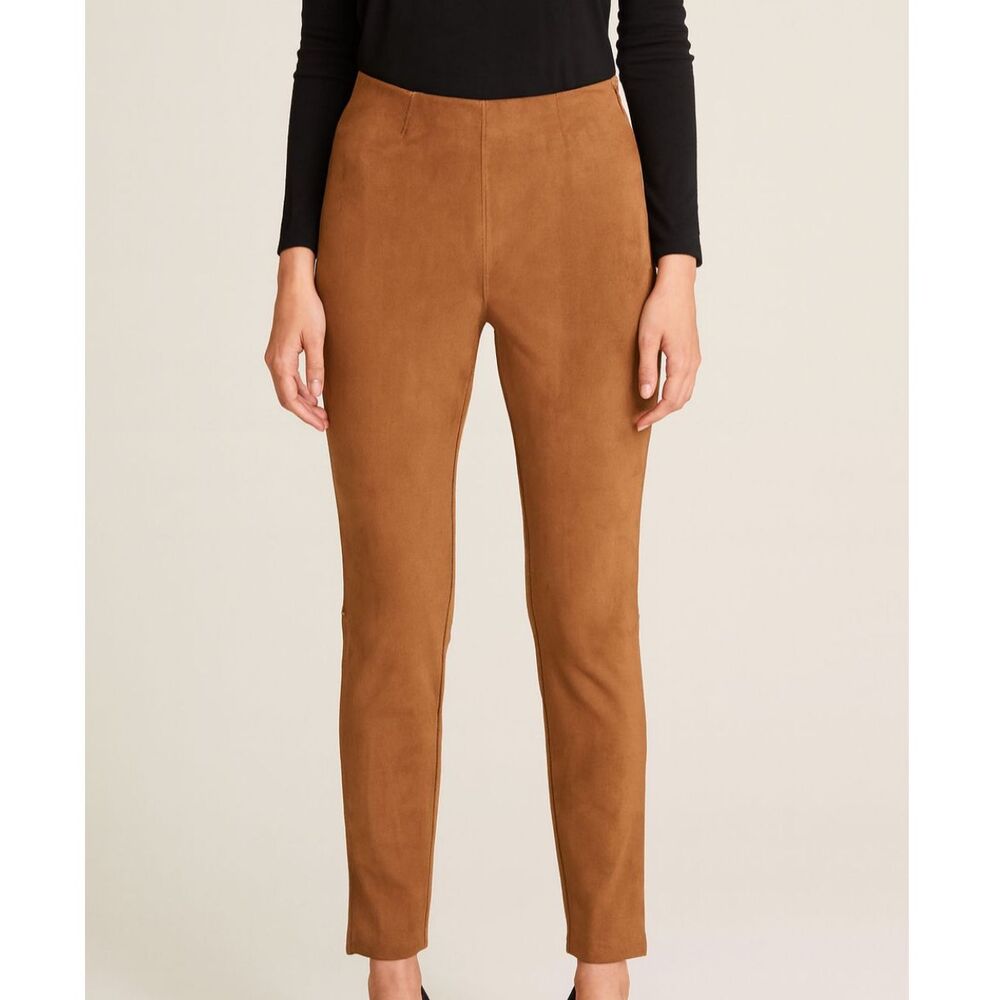 Nic + Zoe Brown Faux Suede Pants Size 10